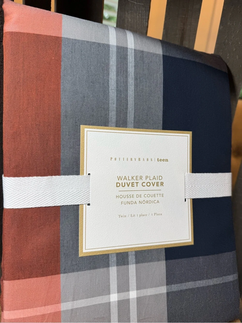 Pottery Barn Teen Walker Plaid Duvet Cover & Matching Pillow Sham, Twin Sz, NWT